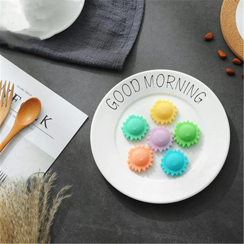 Original 6 Small Sun Shape Pastry Egg Tart Mold Silicone Soap DIY Chocolate Candy Ice Grid Biscuit Baking | Дом и сад