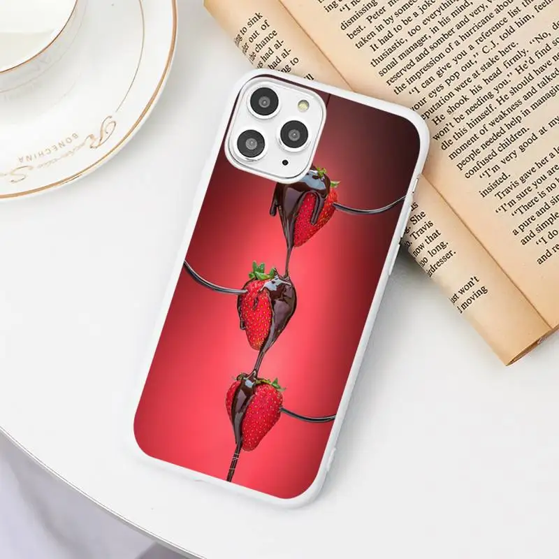 

Dancing fruit strawberry Phone Case Candy Color White for iPhone 11 pro XS MAX 8 7 6 6S Plus X 5S SE 2020 XR