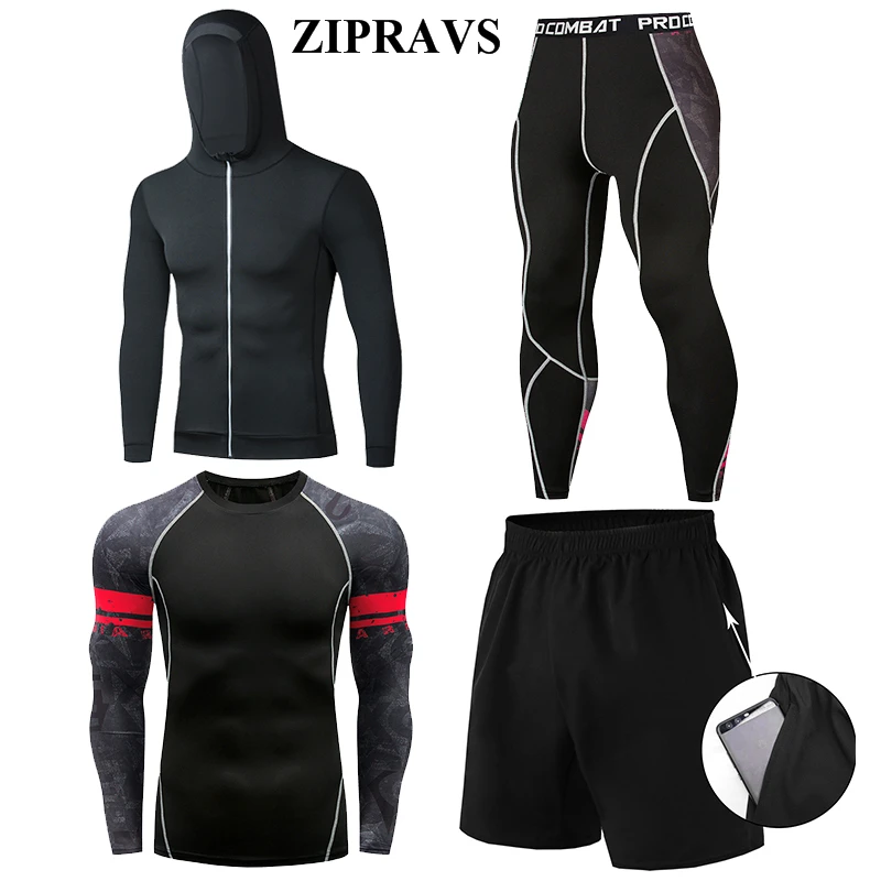 

High-quality sportswear gym compression clothing jogging sports suit exercise fitness tight track suit quick-drying MMA fitness