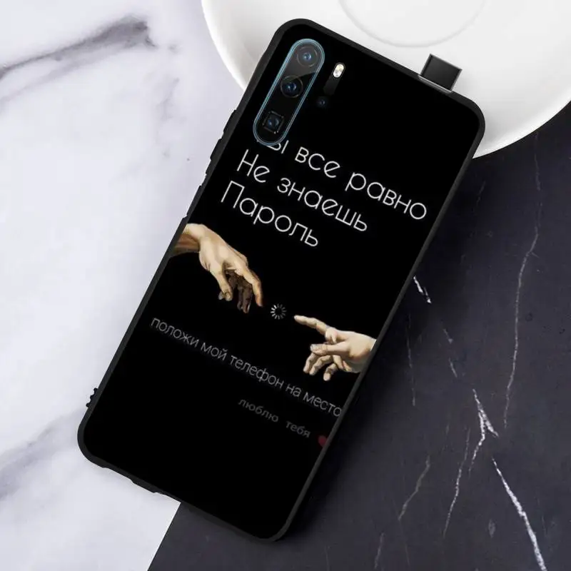 

Russian Quotes Words Black art Phone Case For Huawei honor Mate P 10 20 30 40 Pro 10i 9 10 20 8 x Lite