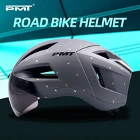 pmt aero helmet with lens tt time trial cycling helmet goggles race mtb road bike helmet breathable cycling helmet men women