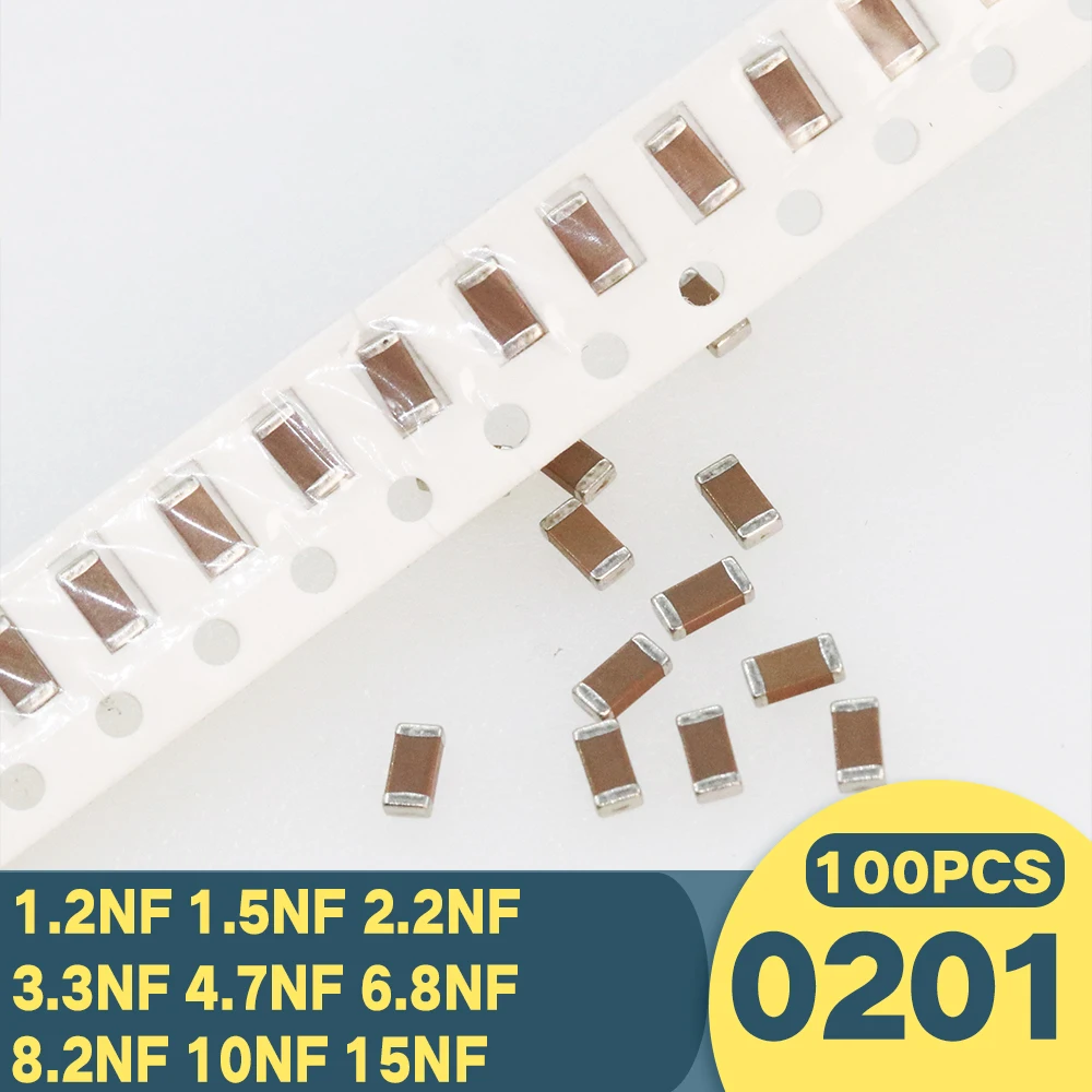 100 шт./лот 0201 50 в SMD толстопленочный чип многослойный керамический конденсатор 1.2NF