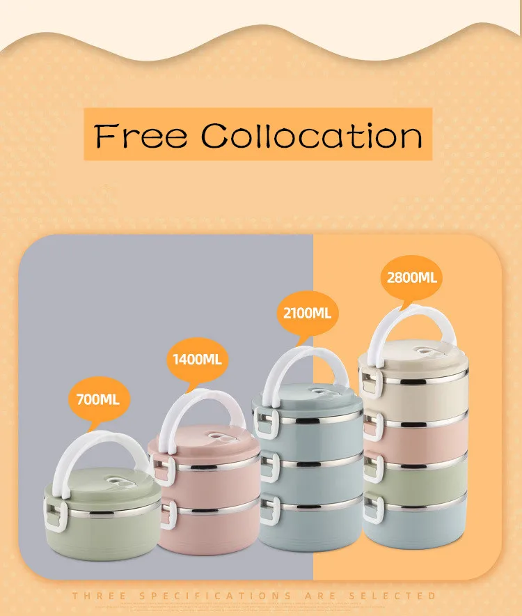 Портативный ланч-бокс многослойная герметичная термоизоляционная коробка из