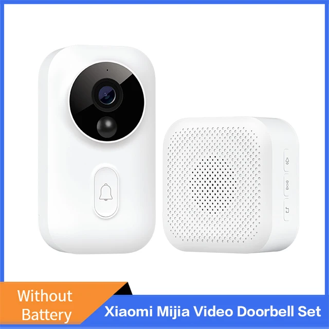 Mijia doorbell set Xiaomi Mijia умный дверной звонок wifi камера AI распознавание лица двухстороннее изменение голоса домофон инфракрасное ночное видение Облачное хранилище - Цвет: Mijia doorbell set