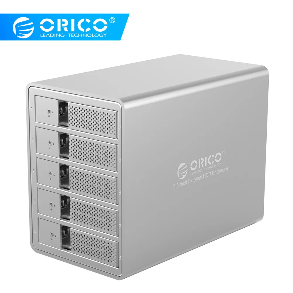 ORICO USB3.0 5 bay 3,5 дюймов SATA для USB 3,0 жесткий диск Док-станция 80 ТБ с 150W внутренний мощный алюминиевый чехол для HDD инструмент бесплатно