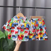 2021 new childrens summer clothing hawaii style baby girl boy outfits fashion cartoon fully printing beach pants set 0 5 years