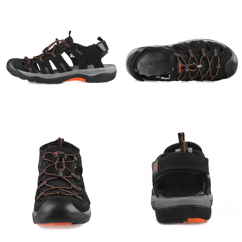 GRITION сандалии мужские из нубука Мужские гладиаторы Пляжная Летняя обувь Модные