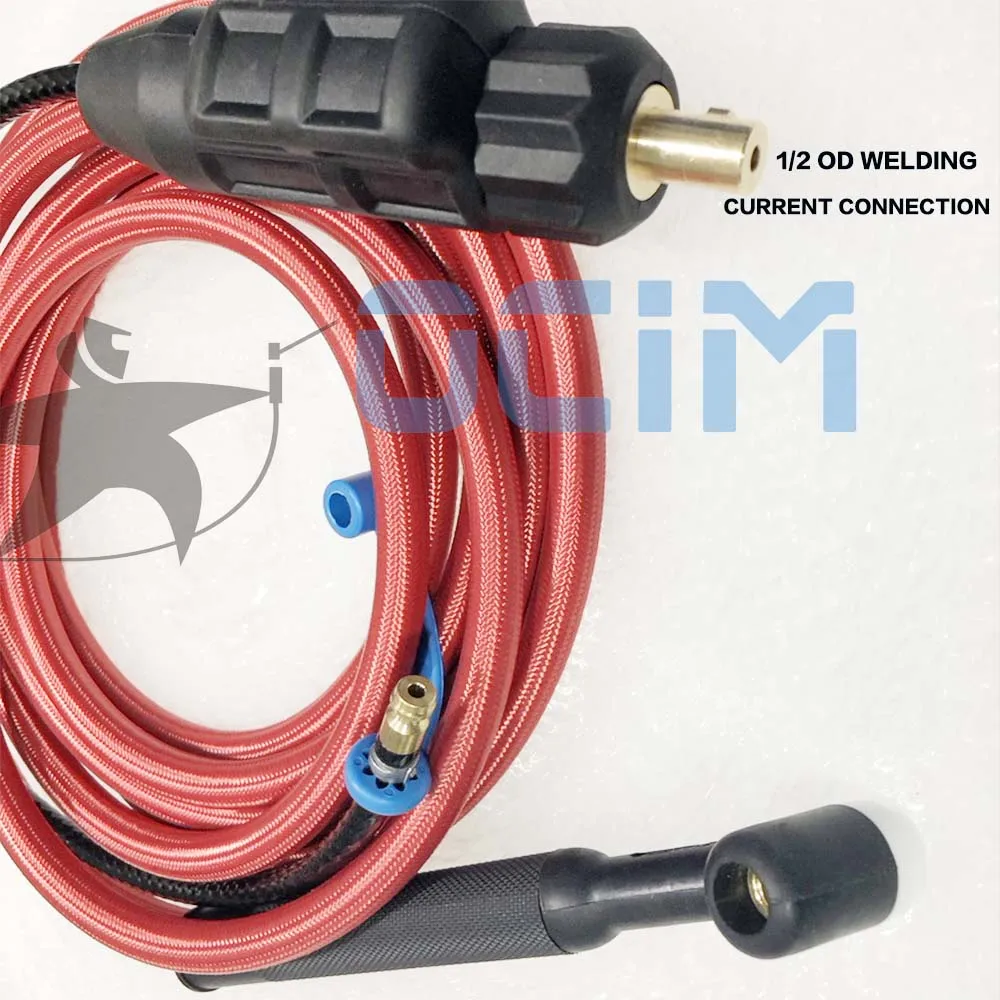WP17 WP17F WP17V WP17FV 4M Red Super Soft Hose Braided Air-Cooled Complete TIG Welding Torch 35-70 Connector | Инструменты