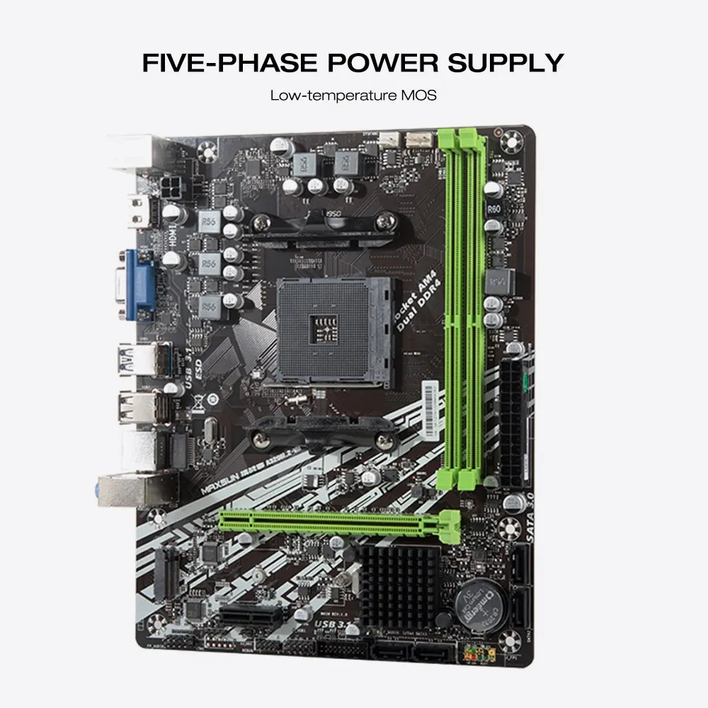 MAXSUN Полный Новый Материнская плата AM4 A320M.2 VH Challenger AMD ddr4 память Слоты ОЗУ PCI E слот ssd