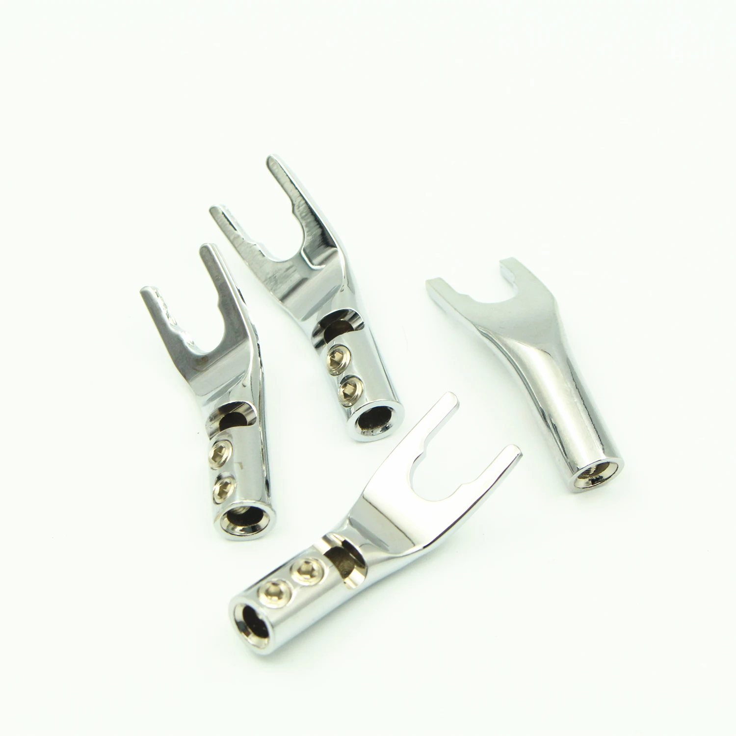 4PCS Hifi High Performance Red Copper Rhodium Plated/Gold Plated Y Plug Amplifier Decoder Audio Speaker Cable Connection | Электроника