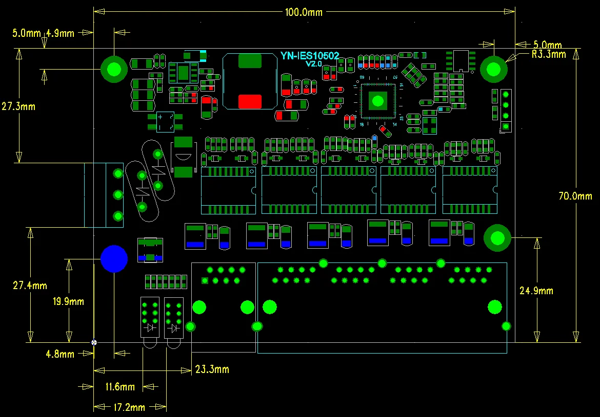 Неуправляемый Модуль промышленного Ethernet-коммутатора 3/5 портов 100 Мбит/с PCBA-плата