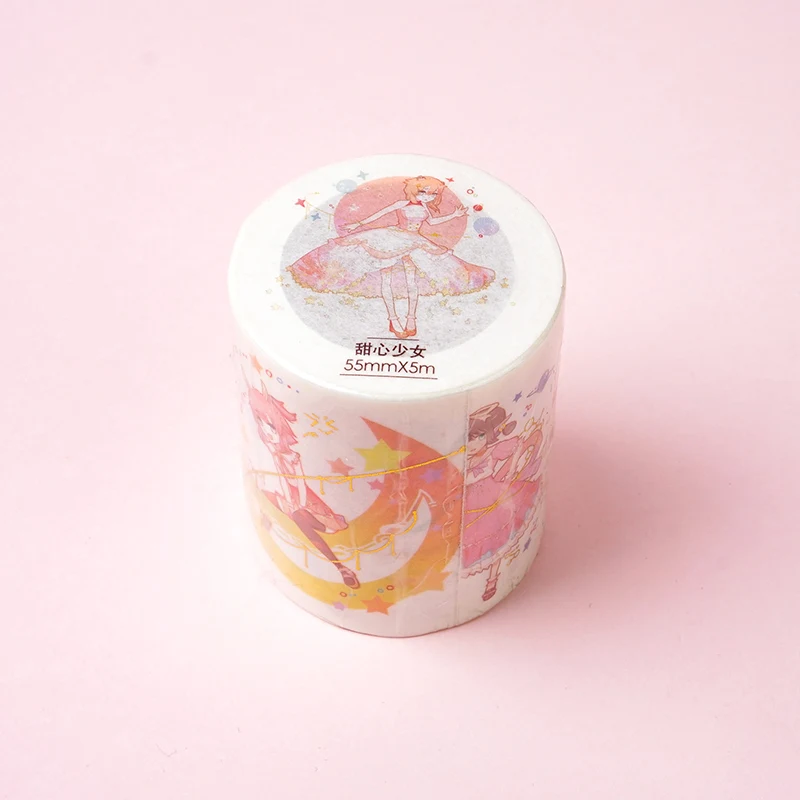 Золотая фольга Kpop васи лента персонажи Сладкая девушка любит сахар пуля