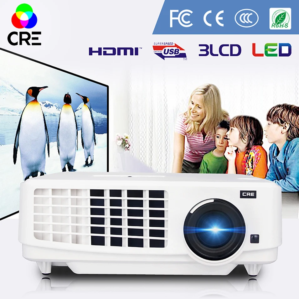 3LED домашний проектор с поддержкой Wifi 1080p школьный бизнес Android Смарт 3LCD проектор