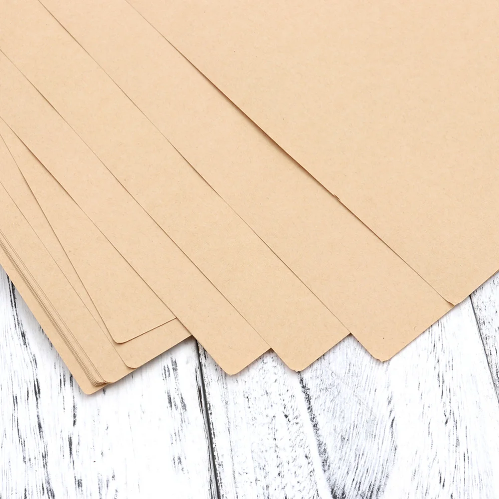 

3 Set of 150pcs A4 Vintage Kraft Writing Paper Retro Note Paper Letter Stationery Paper for Home Office School (50pcs for One Se