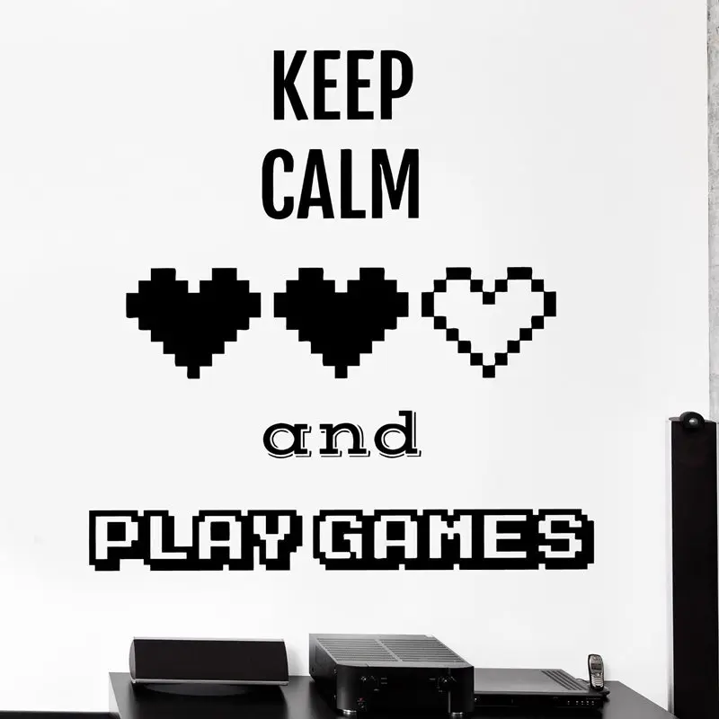 Наклейка "Сохраняй спокойствие" для игрового контроллера, постеры для игроков, виниловые наклейки для декора стен.