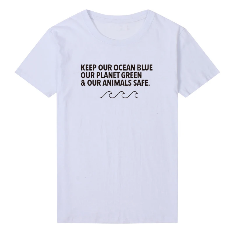 Keep Our Ocean Blue Planet Green & animals Safe Футболка женская футболка с надписью Save The Earth