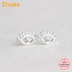 Серьги-гвоздики женские из серебра 925 пробы, с фианитами