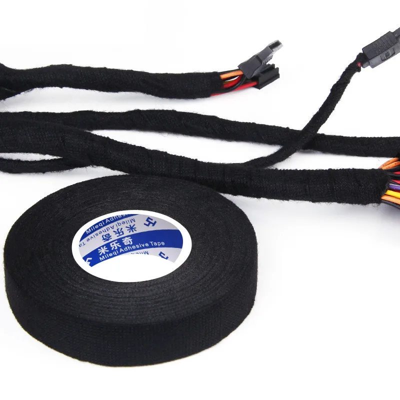

Wholesale Car Wire harness Tape Velvet tape Auto electrical tape black Duct tape 19mmx15M Heat resistant Flocking adhesive tape