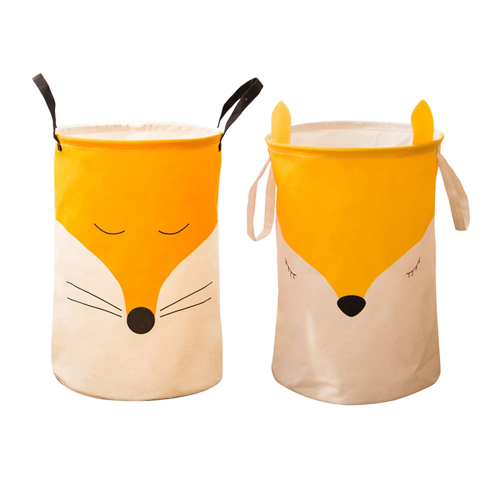 

New Laundry Basket Cartoon Fox Print Storage Box Dirty Clothes Casket Ditty-Bag for Bedroom Bathroom Homehold Storage Bag