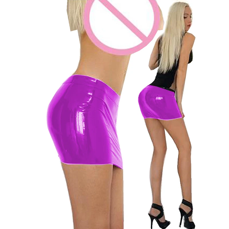 Юбка-карандаш Женская из ПВХ эластичная с высокой талией для офиса на лето 7xl |