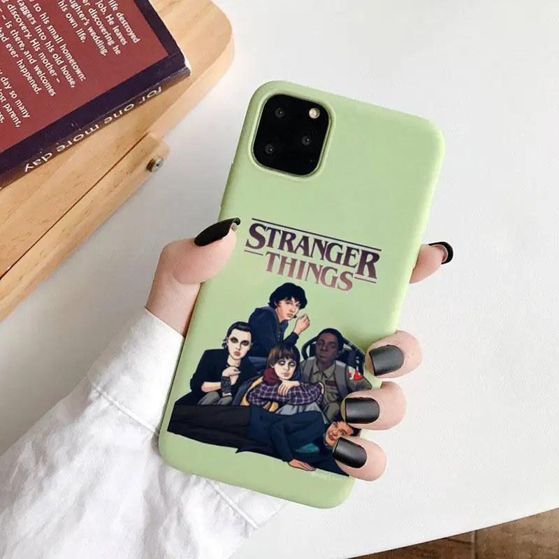 

Stranger things American TV series Phone Case Candy Color for iPhone 6 7 8 11 12 s mini pro X XS XR MAX Plus