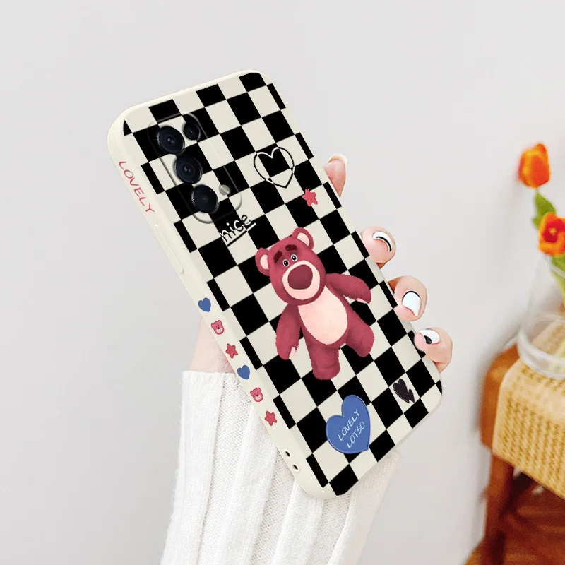 

Pink Bear Liquid Case For Realme 6 6i 7 7i 7 8 Pro C12 C15 C25 C25S C20 C11 C1 F9 F9 F17 F19 F19 Pro Reno5 Soft Phone Cover Case