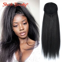 synthetic hair long afro kinky curly ponytail extension yaki straight drawstring ponytail hairpieces with elastic band