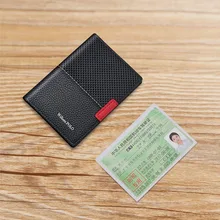 Leather Mens card bag short personality card holder vertical wallet function card cover high-end drivers license Wallet
