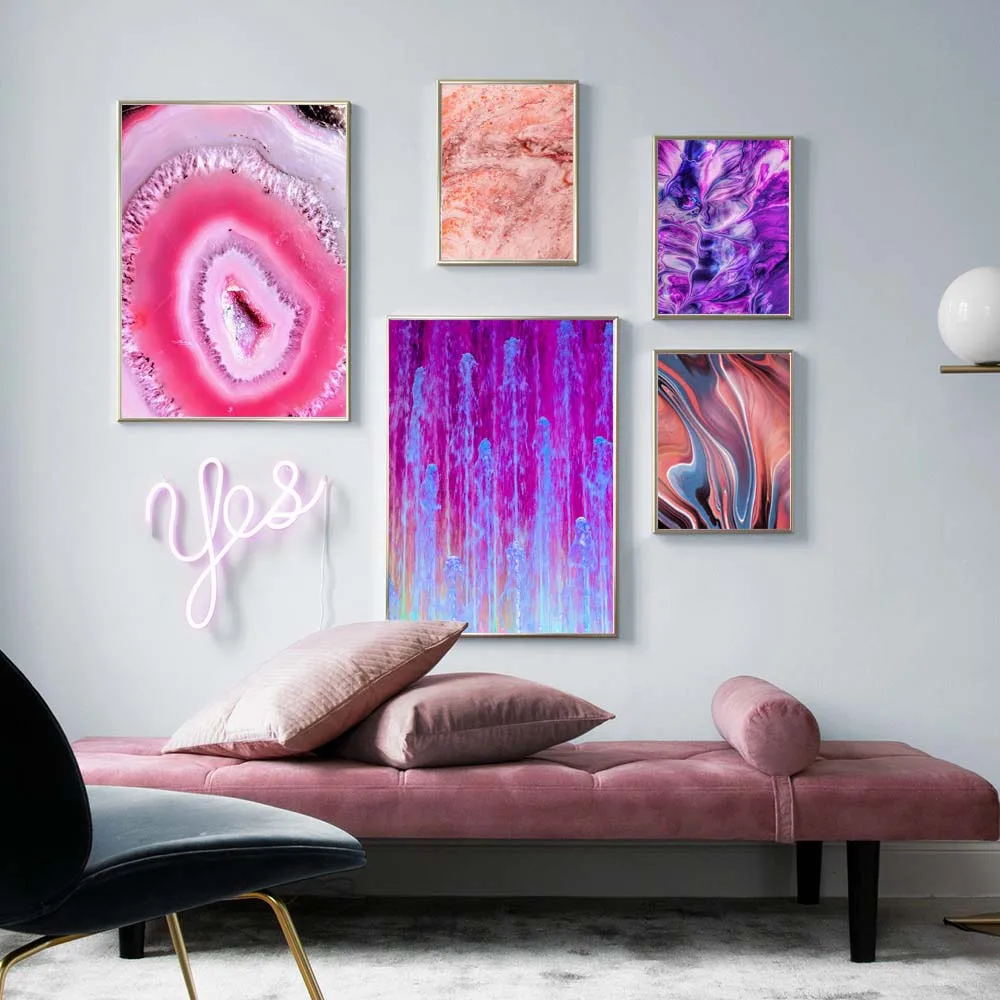 Abstract Art Agate Colorfu Texture Modern Nordic Posters and Prints Wall Canvas Painting Pictures for Living Room Decor | Дом и сад