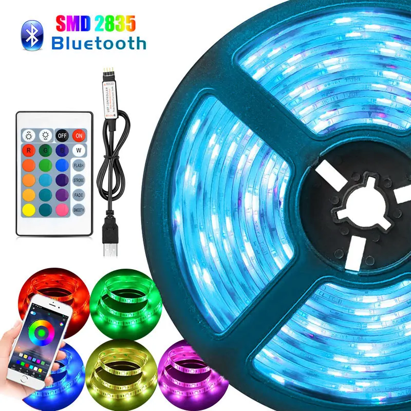 Bluetooth Светодиодная лента RGB светодиодный светильник SMD 2835 DC12V водонепроницаемый 5