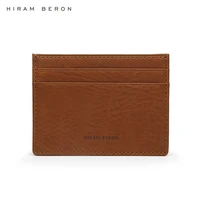 hiram beron monogrammed italian leather card holder casual style vegetable tanned leather credit card case dropship