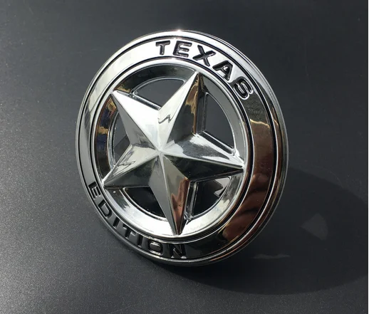 

3D металлическая Серебряная эмблема «Texas Edition», со звёздами, флаг США, автомобильные эмблемы для багажника переводная картинка Стикеры автом...