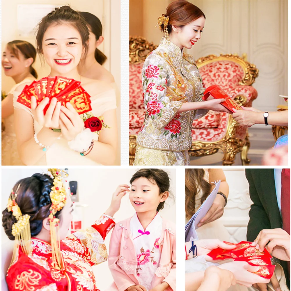 

80 Pcs Practical Coin Purses Festive Red Envelopes Wedding Gift Money Bags