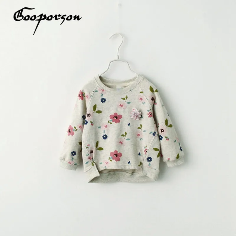 Рубашка с цветочным узором для девочек универсальные повседневные осенние топы