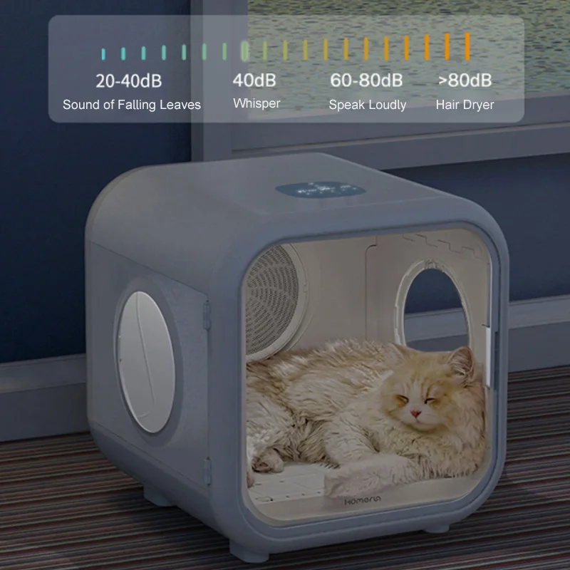 Caja de secado de pelo de gato completamente autom&aacute;tica, suministro de aire completo en forma de U, temperatura constante de 39 grados, esterilizaci&oacute;n de nido de Mascota-3