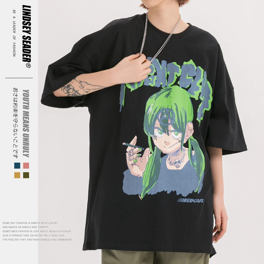 Мужская и женская футболка унисекс с японским аниме рисунком гангстера для