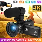 Wi-Fi 30MP 4K HD видеокамера профессиональная видеокамера vlog с ночным видением сенсорный экран 18X цифровой зум камера с микрофоном объектив