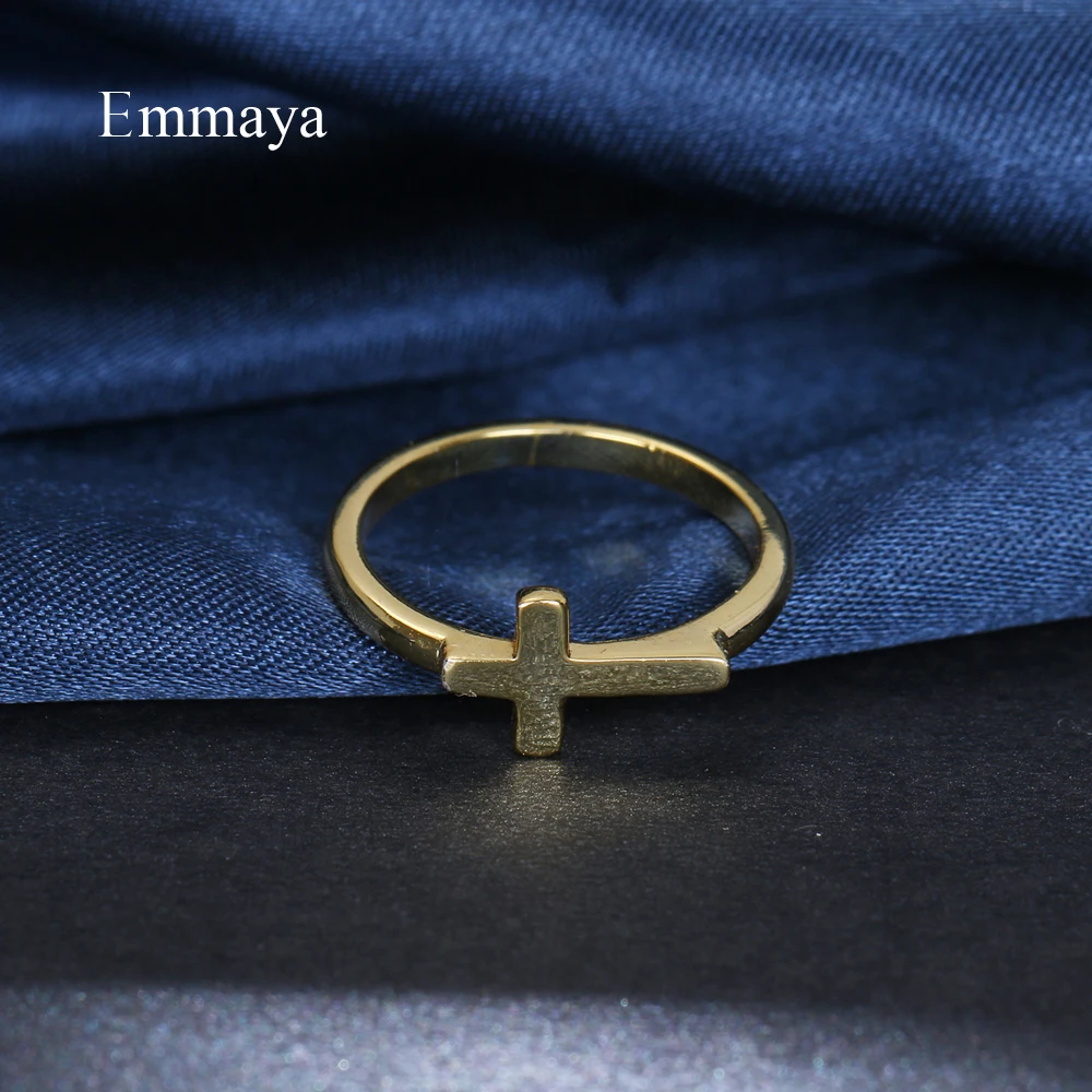 Новинка модное кольцо Emmaya золотого цвета с крестом священный стиль для женщин
