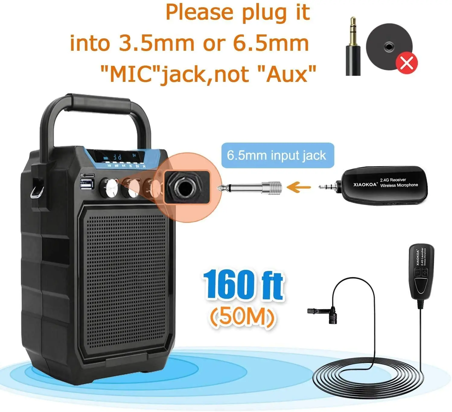 Беспроводной петличный микрофон XIAOKOA Беспроводная микрофонная система 2 4 ГГц с