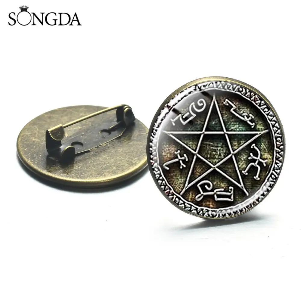 Сверхнатуральные броши в стиле стимпанк пентаграмма демоны ловушка Руна стекло