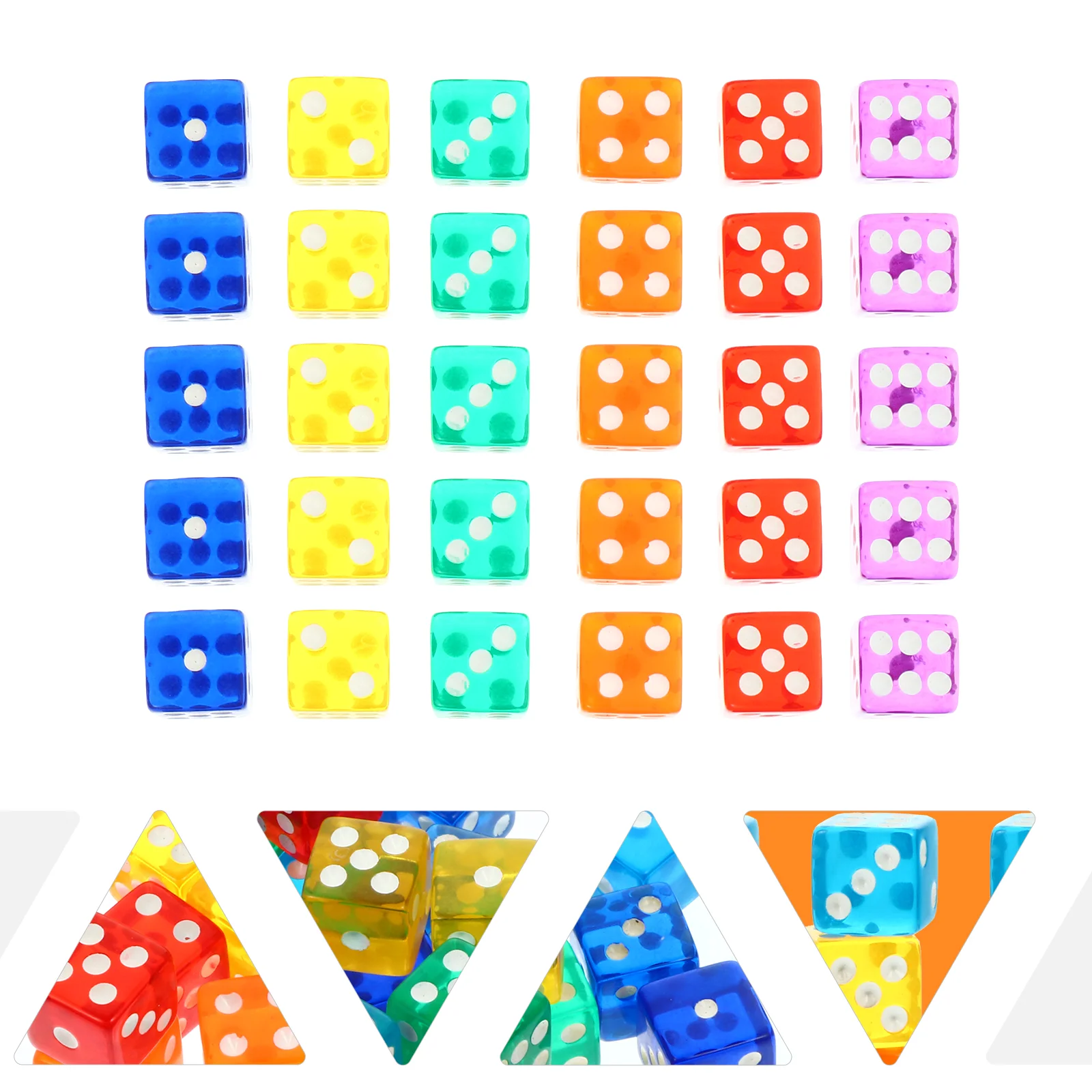 40pcs Transparent Dices Acrylic Entertainment Dices Board Games Toys for Bar