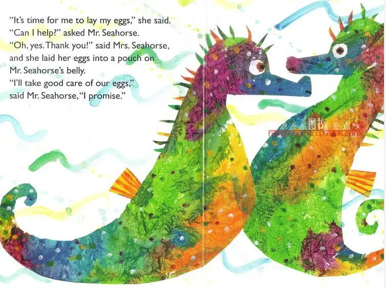 

Eric Carle Mister Seahorse Original English board book Popular Story Baby Books