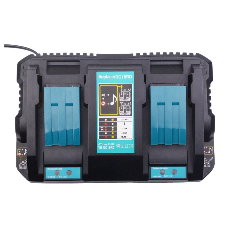 Dc18Rd быстрого Li-Ion Батарея Зарядное устройство для зарядки с двумя портами Usb Порты