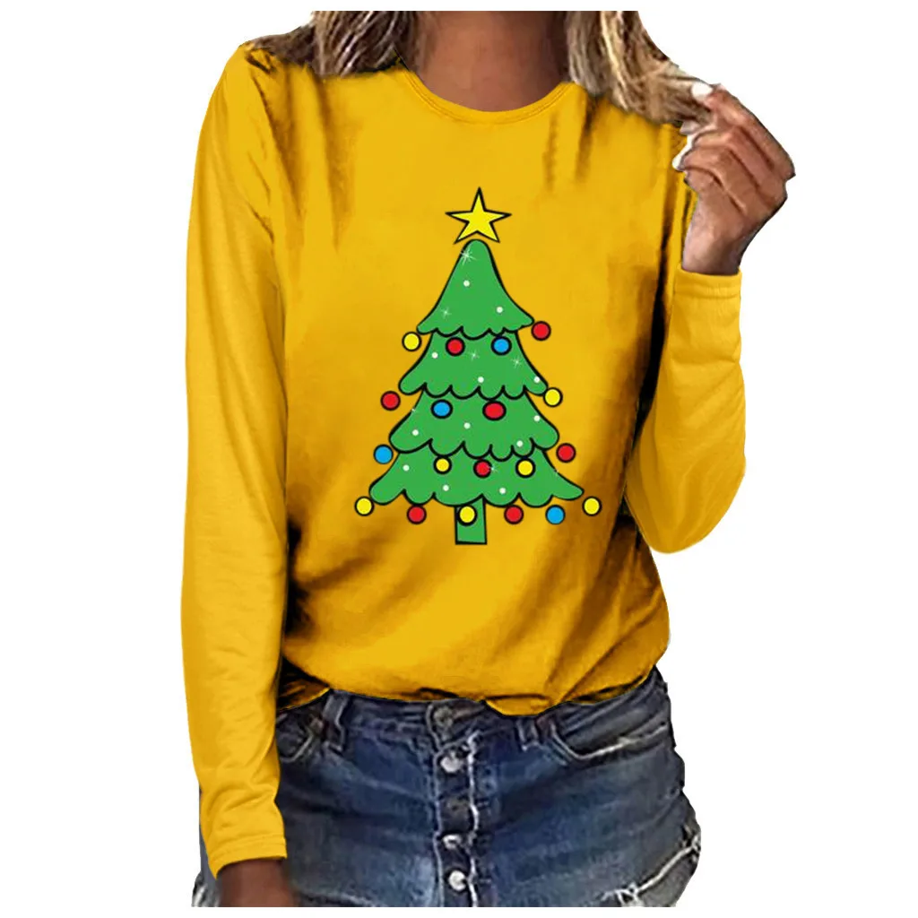 Женская Повседневная Толстовка с длинным рукавом и круглым вырезом пуловер