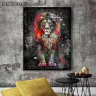 Абстрактная Красочная картина со львом, современное настенное художественное изображение с животными, Куадрос для художественных работ, постер, холст, картина, украшение для дома