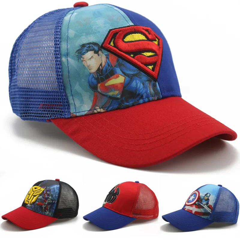 

Disney 2021 new children's cartoon hat boys and girls sunshade baseball cap hip hop sun hat Marvel Comics series baby hat