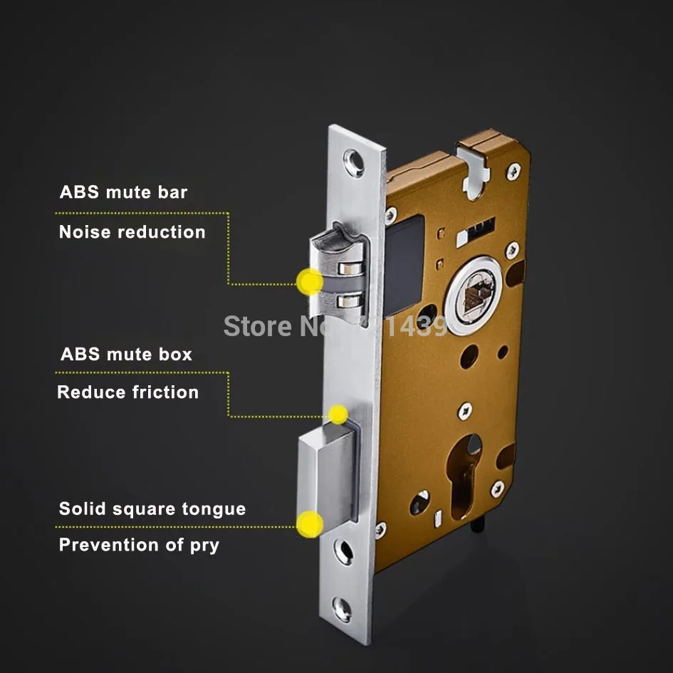 Черные твердые пространства алюминиевые дверные замки Континентальная спальня