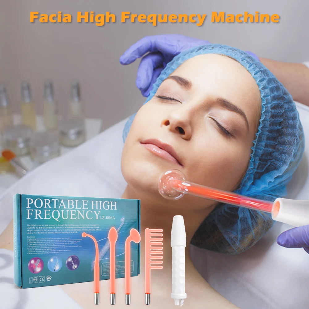 

4 IN 1High Frequency Electrode Facial Machine Portable Electrode Wand Acne Spot Wrinkle Skin Care Spa