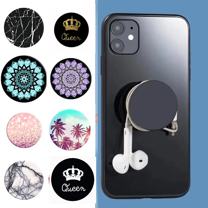 

New попсокет Finger Holder Stylish Pattern Smartphone Holder Finger Grip Holder Pocket Socket fold Phones Holder