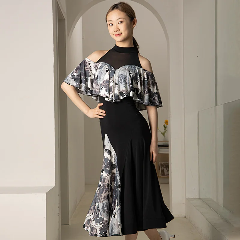 

Elegant Ballroom Dance Dress Women Waltz Dance Wear Summer Designer Clothes Performance Costume Modern Dance Outfit JL3010
